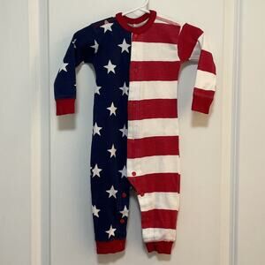Little Blue House Flag Baby Union Suit Size 6-12M